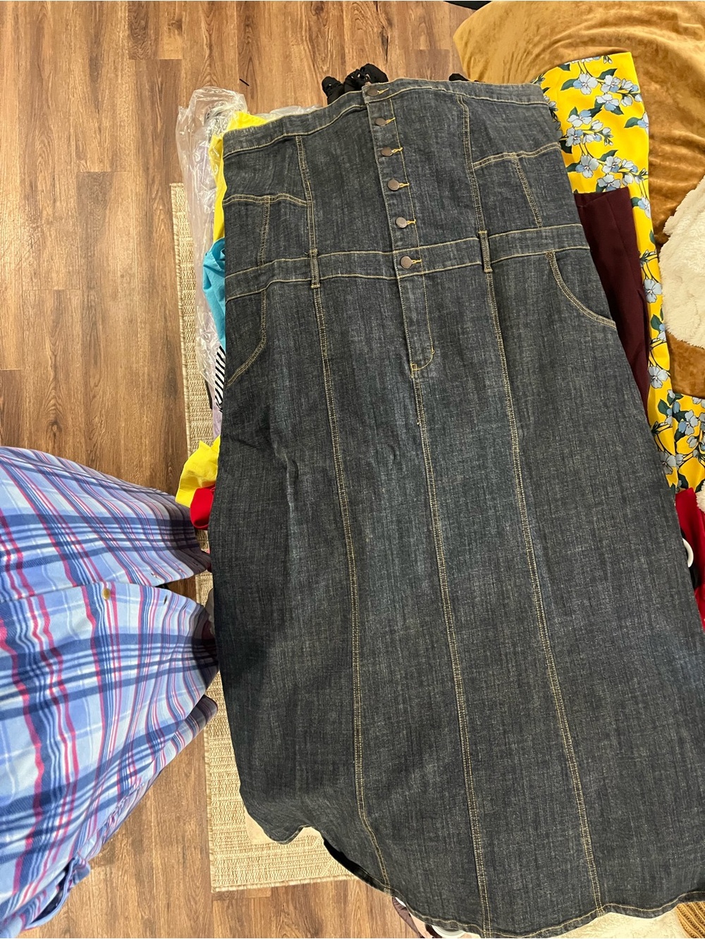 Venezia Strapless Dark Denim Dress